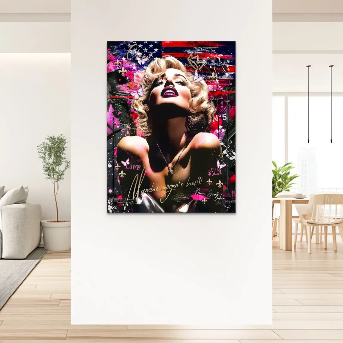 Pop Glam Marilyn Monroe Alu Dibond Bild