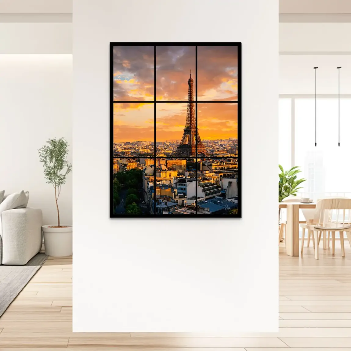 Sunset View Paris Alu Dibond Bild