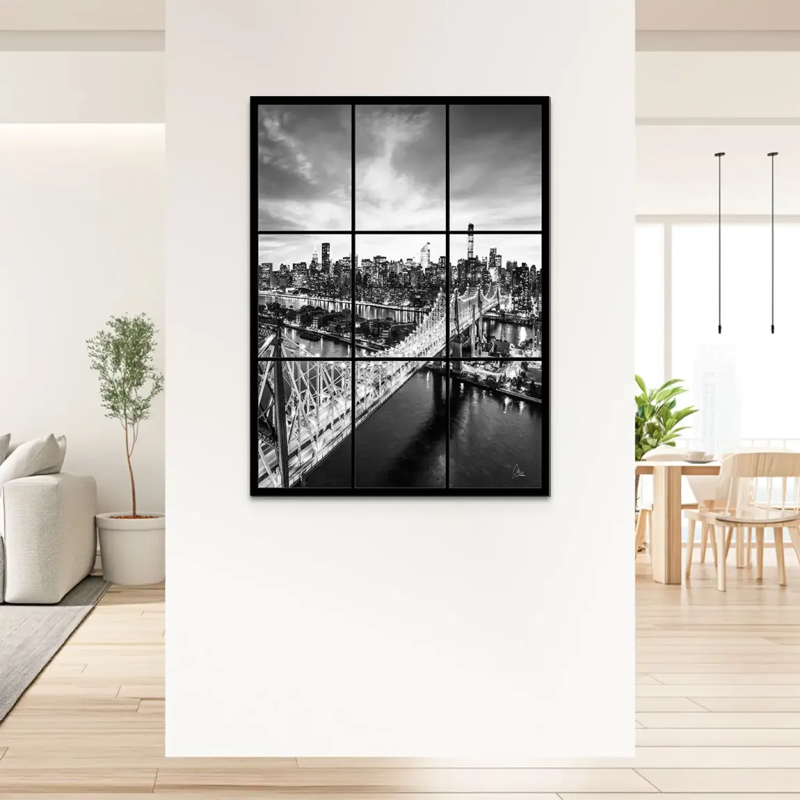 Bridge Lights New York Alu Dibond Bild