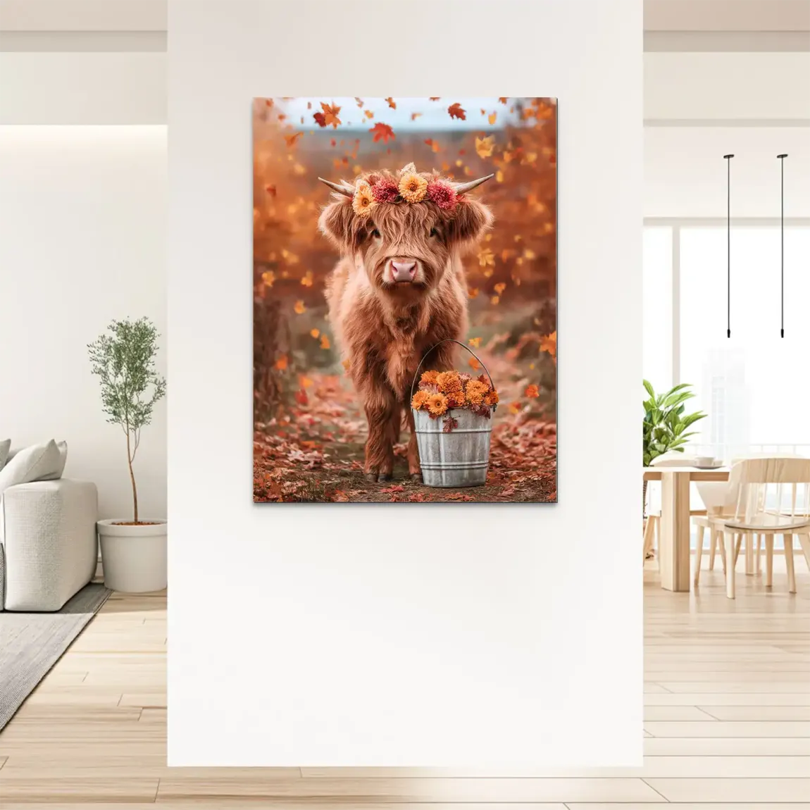 Herbstliebe Highland Alu Dibond Bild