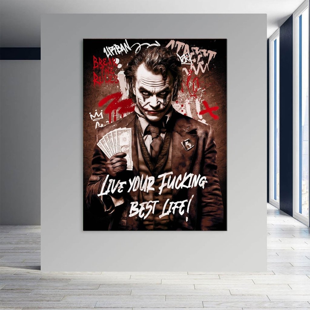 Joker Best Life Retro Style AluDibond Bild INGALERIE