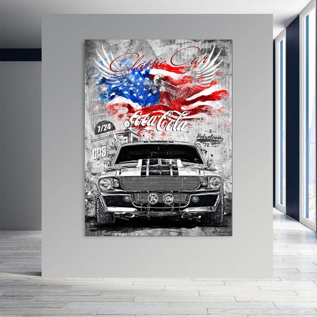 Ford Mustang Pop Art Modern Style AluDibond Bild INGALERIE