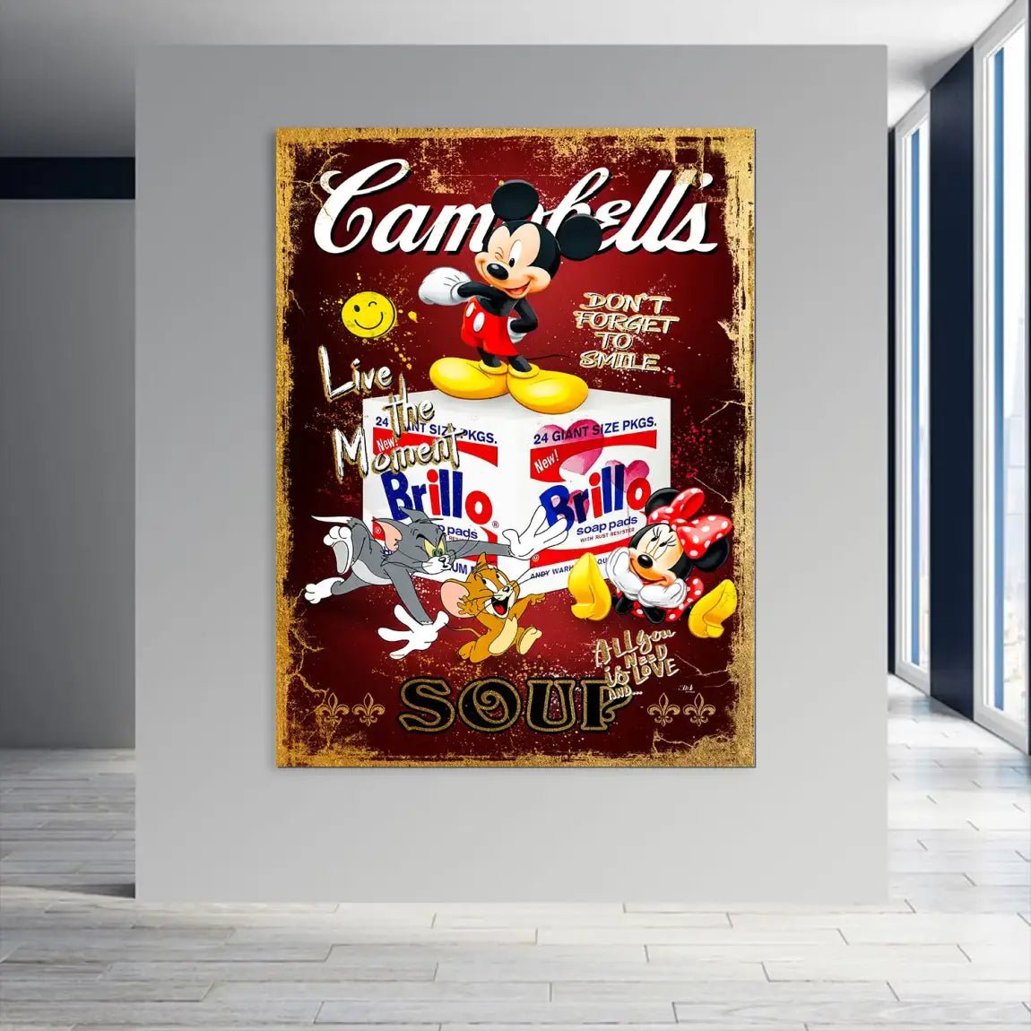 Micky Brillo Box Red Style Alu Dibond Bild INGALERIE