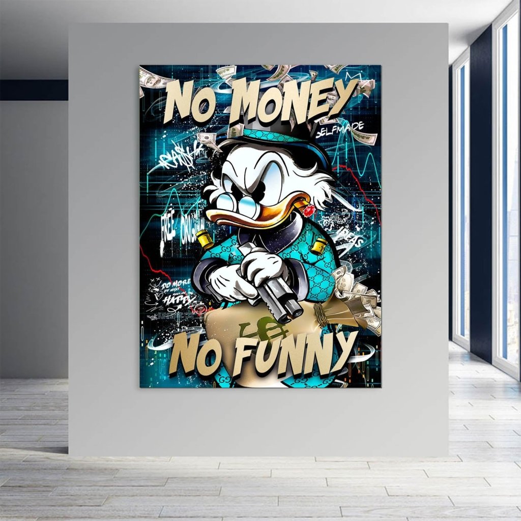 Dagobert Duck No Funny Pop Art AluDibond Bild INGALERIE
