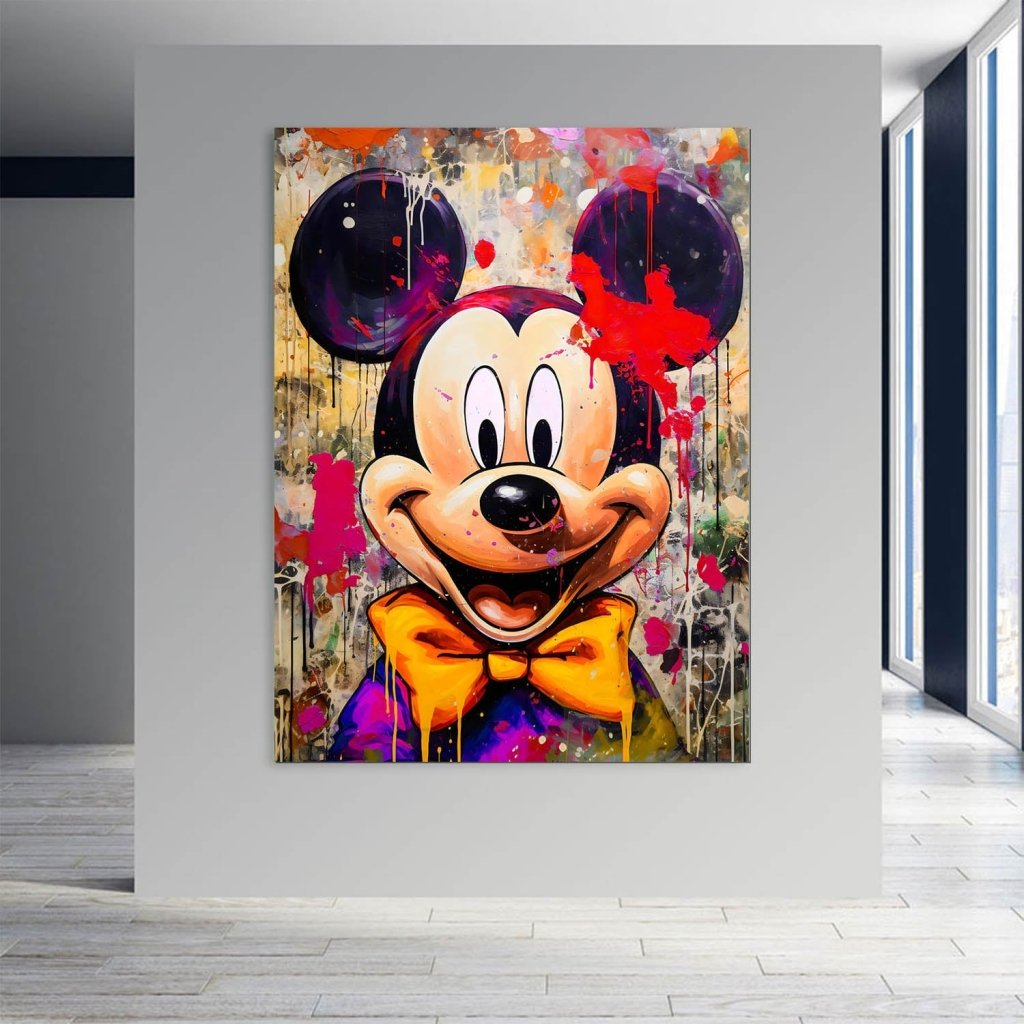 Micky Maus Abstrakt Style AluDibond Bild INGALERIE