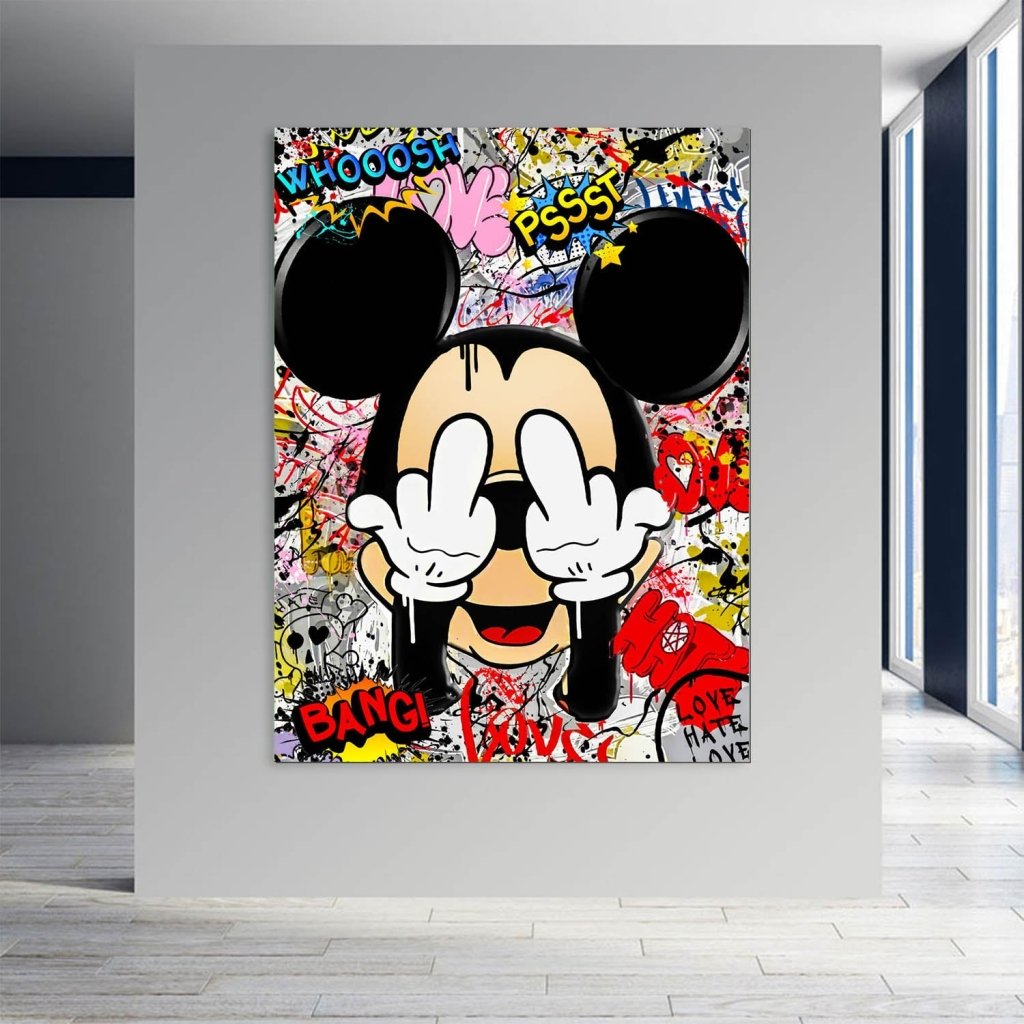 Bad Micky Maus Graffiti Art AluDibond Bild INGALERIE