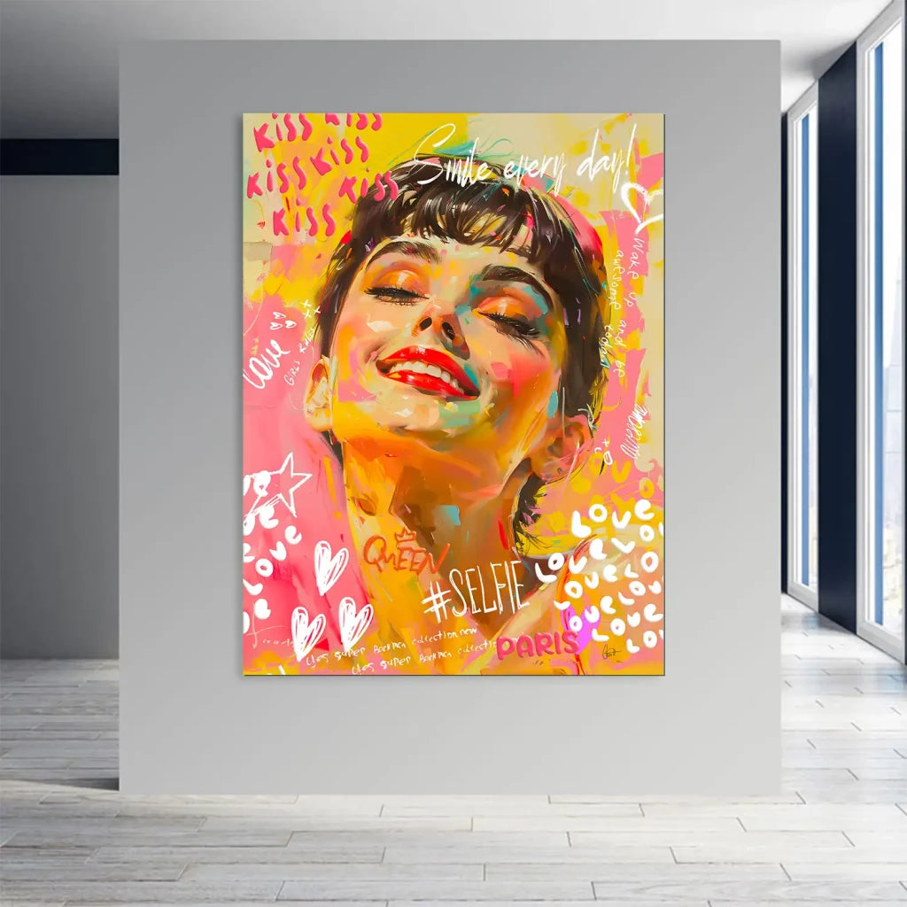 Audrey Graffiti Street Art AluDibond Bild INGALERIE