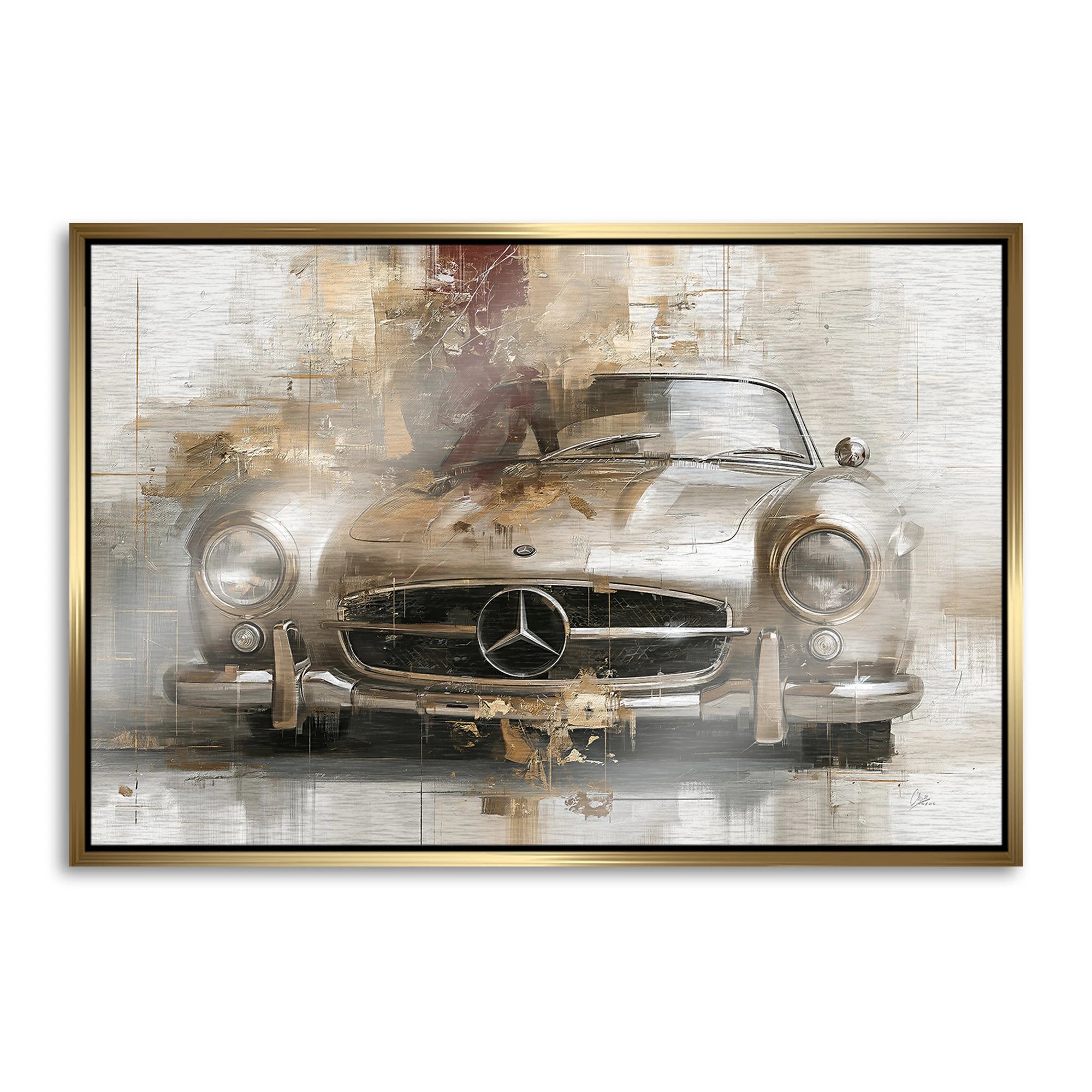 Mercedes 300SL Legende Aluminiumbild gebürstet