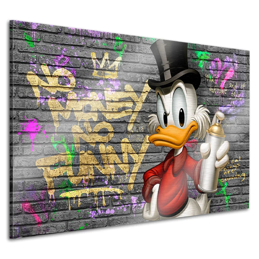 Dagobert Duck Street Money Aluminiumbild gebürstet