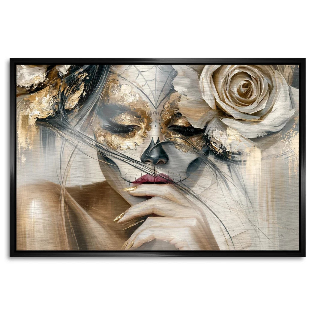La Catrina Golden Silence Aluminiumbild gebürstet