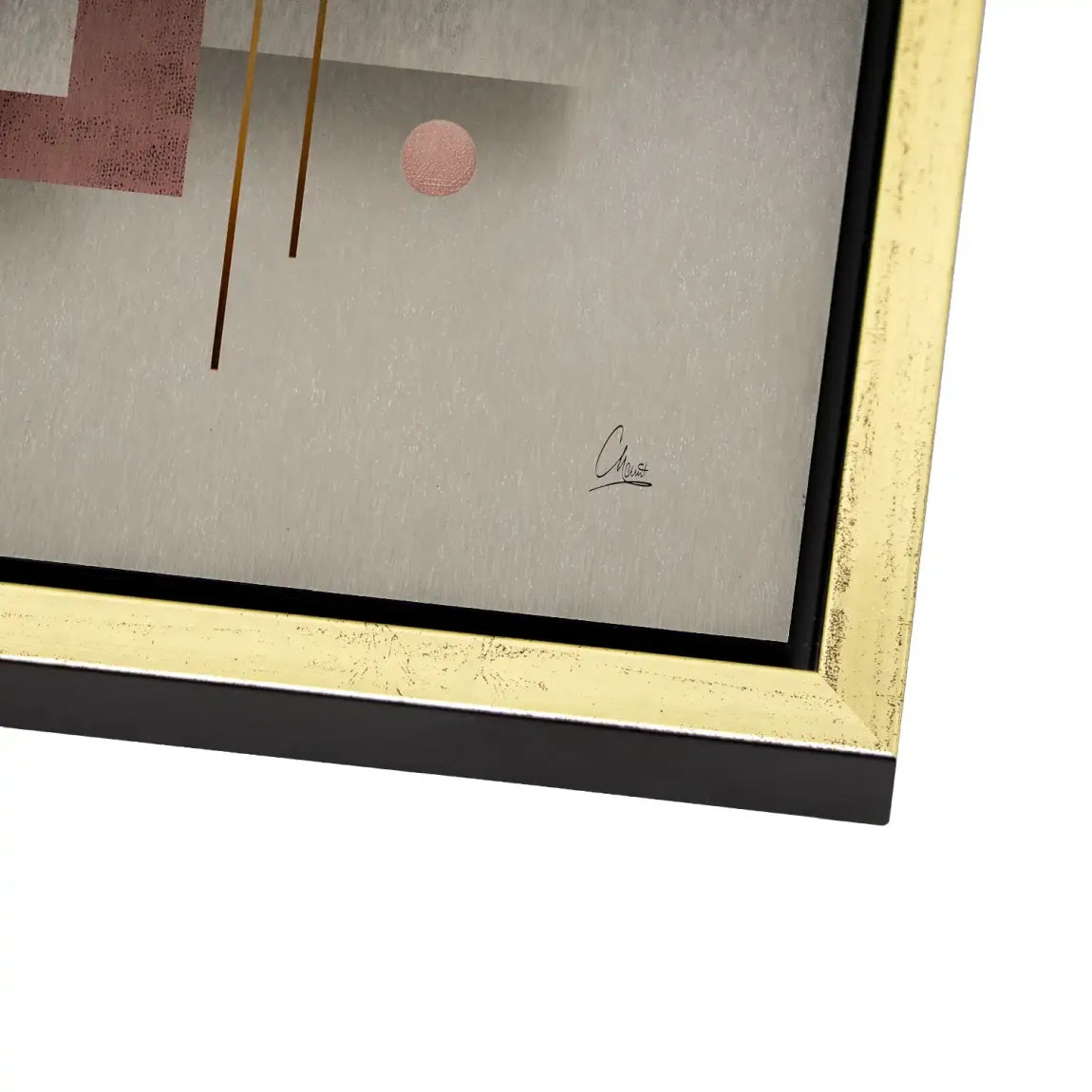 Golden Geometry Alu Gebürstet Bild