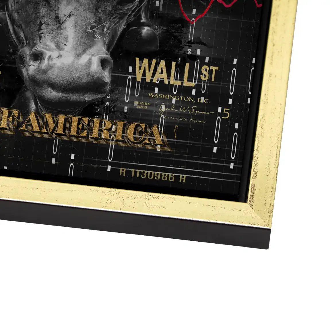 Dagobert Duck Wallstreet Black Gold Alu Gebürstet Bild