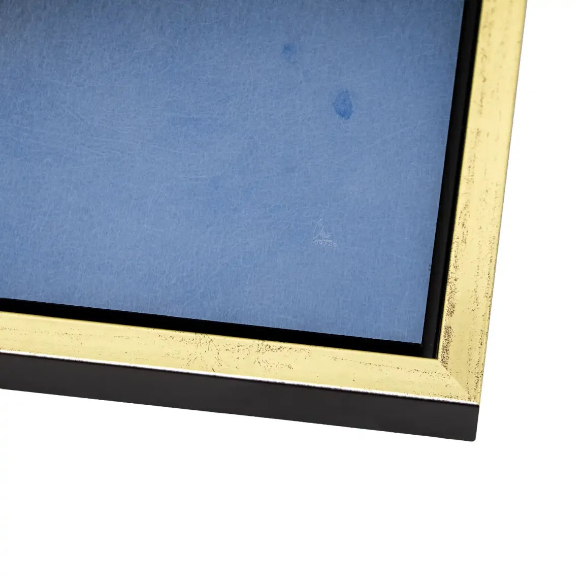 Blaue Geometrie Aluminiumbild gebürstet