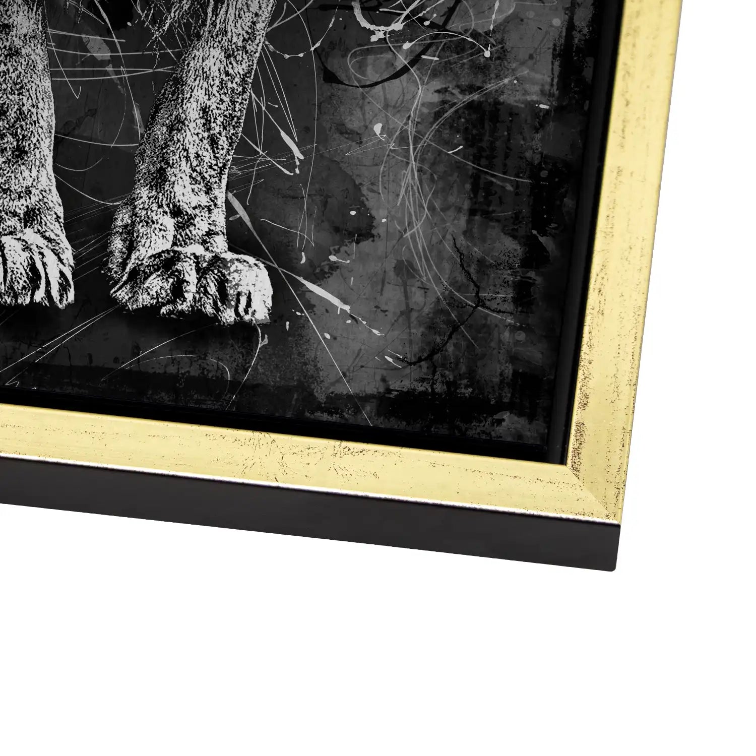 Löwe Abstrakt Black AluDibond Gebürstet - INGALERIE