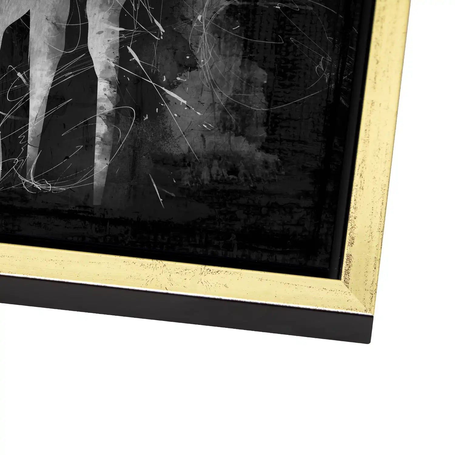 Hirsch Abstrakt Black Style AluDibond Gebürstet - INGALERIE