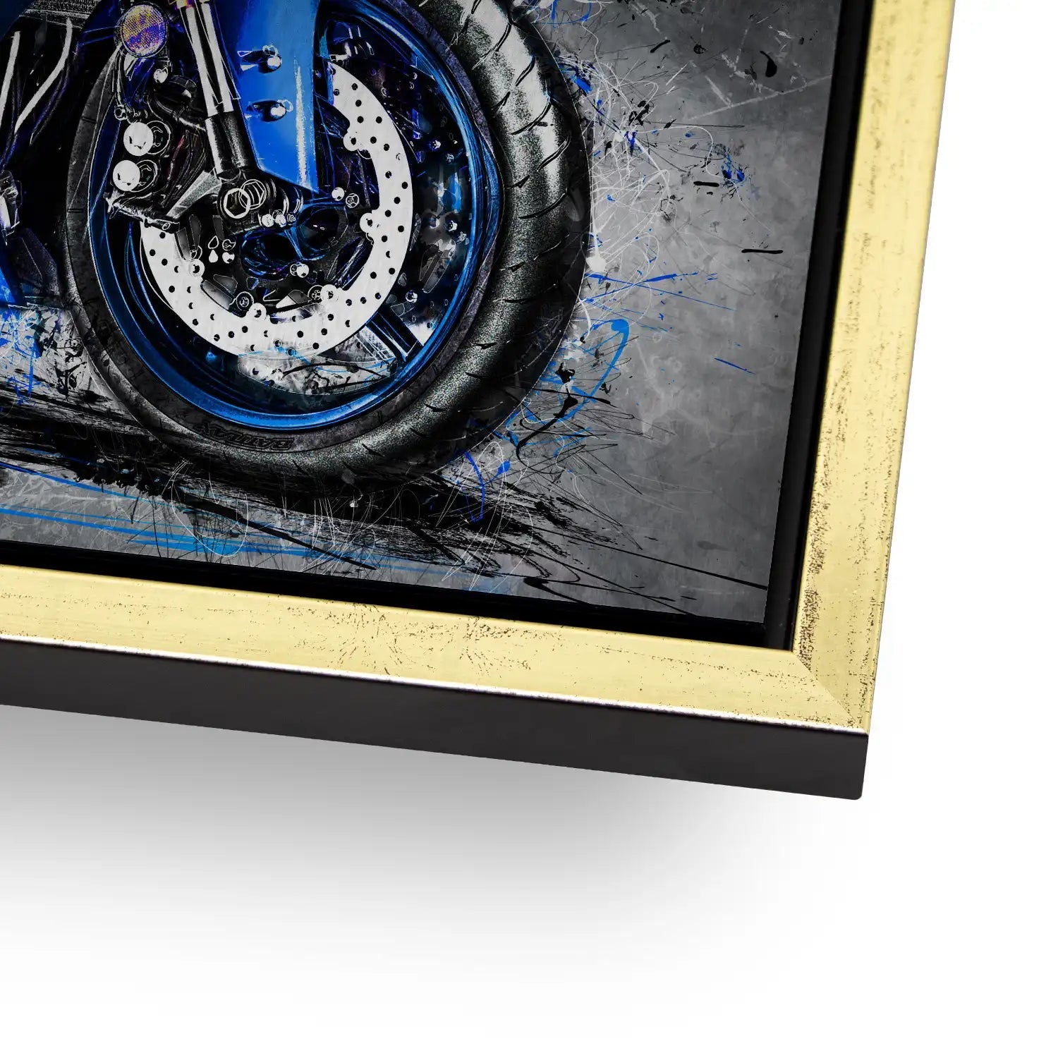 Yamaha R6 Abstrakt Blau AluDibond Gebürstet - INGALERIE