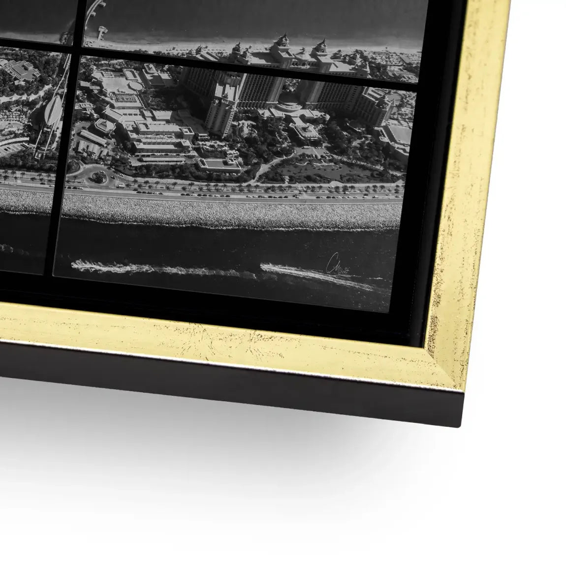 Palm View Dubai Noir AluDibond Gebürstet