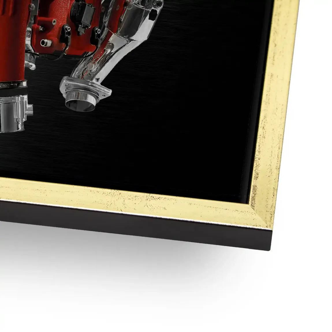 Ferrari V8 Motor AluDibond Gebürstet