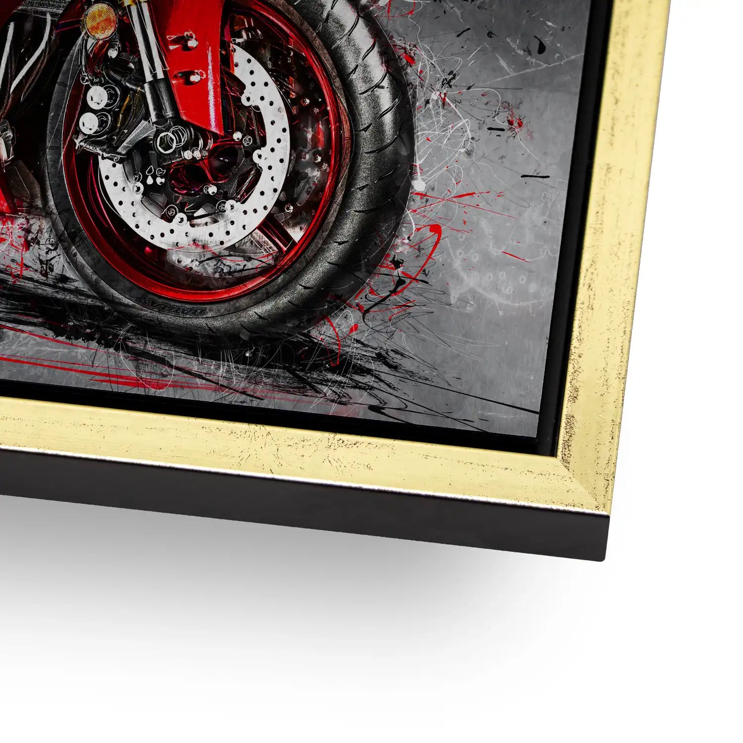 Yamaha R6 Abstrakt Rot AluDibond Gebürstet - INGALERIE