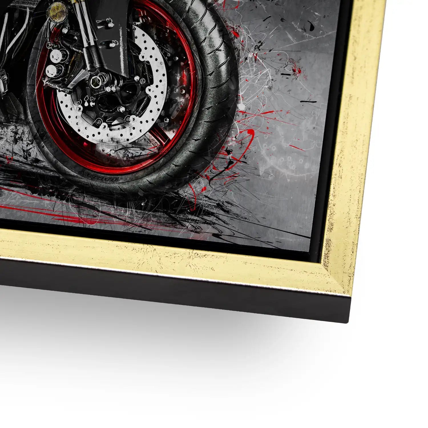 Yamaha R6 Abstrakt Black AluDibond Gebürstet - INGALERIE