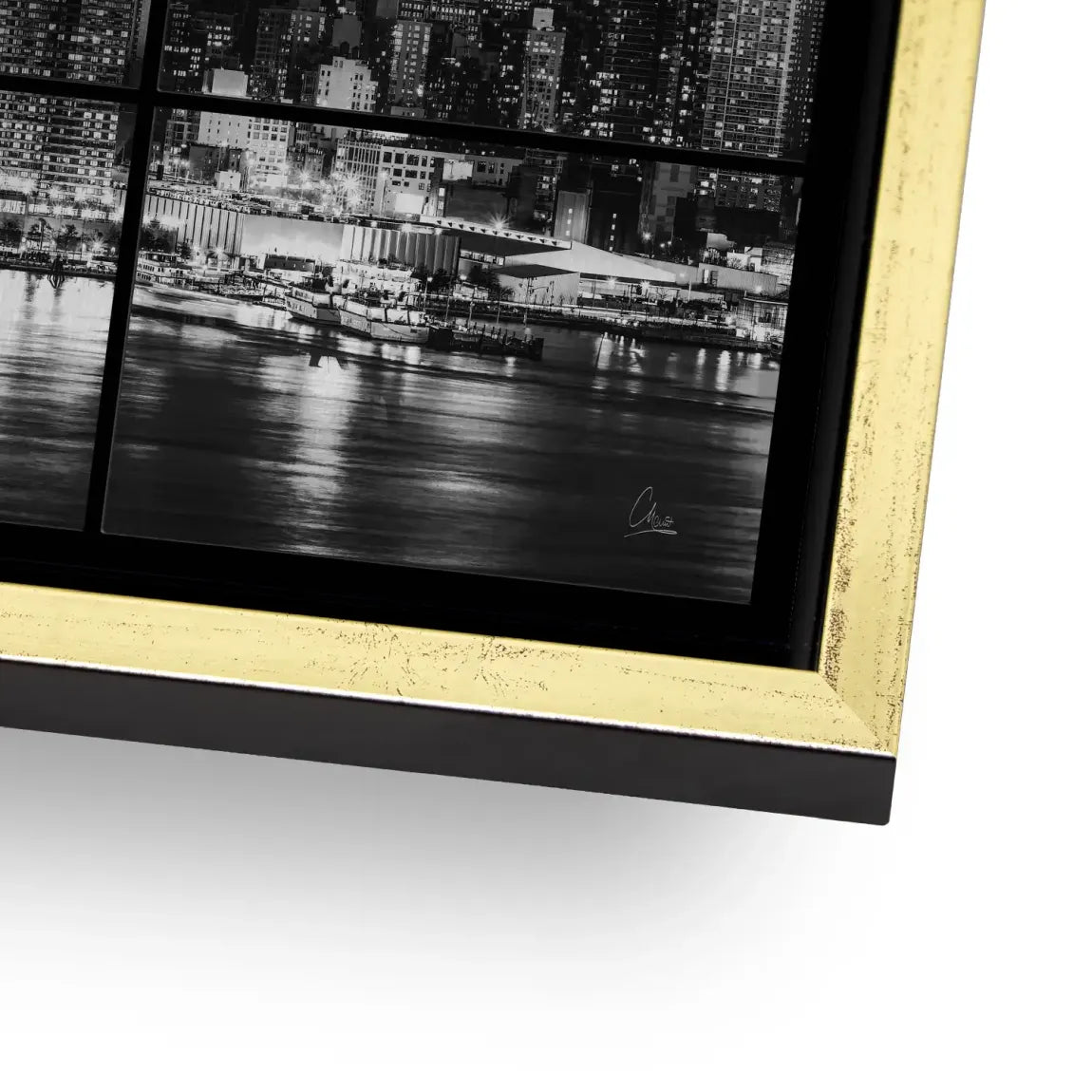 New York Black Skyline AluDibond Gebürstet