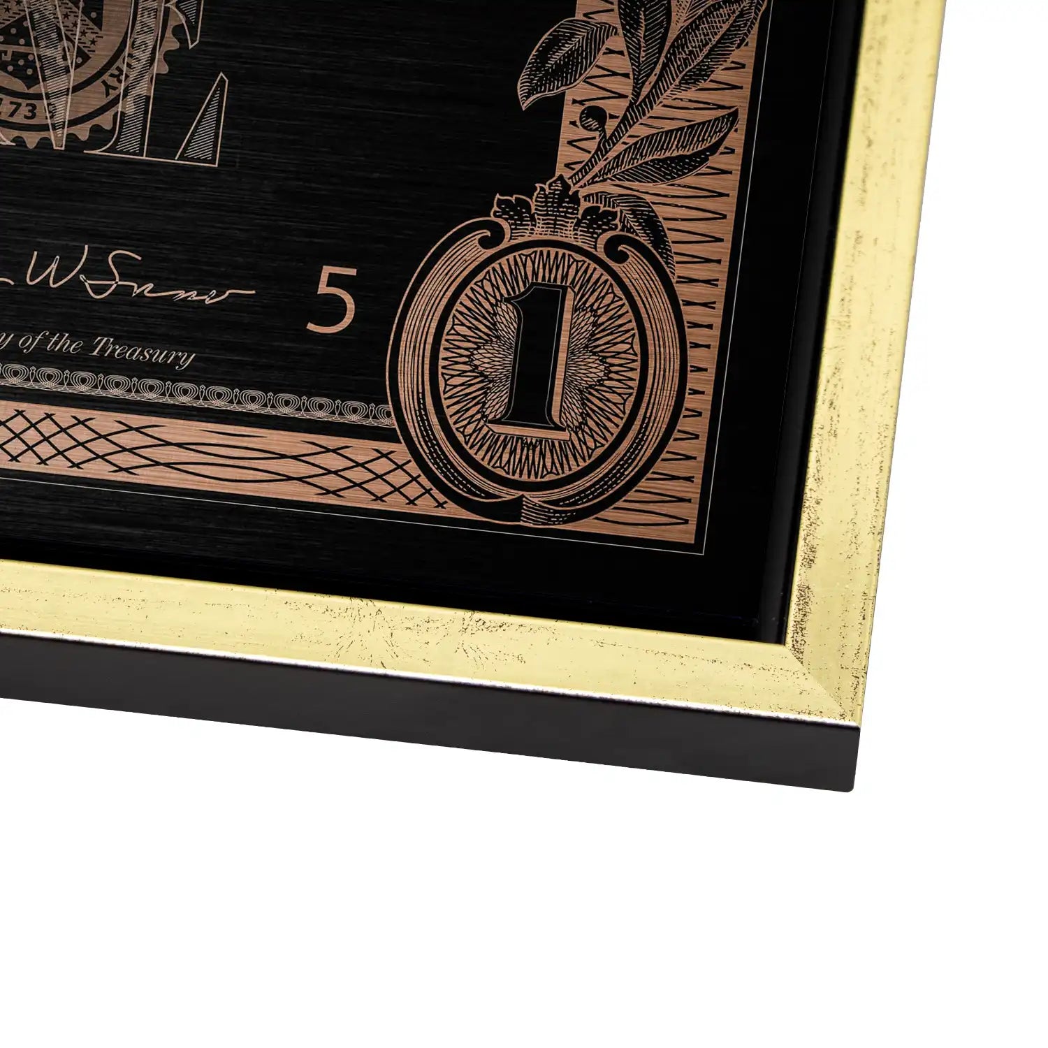 One Dollar Bronze Style AluDibond Gebürstet - Alu Dibond Bild Gebürstet