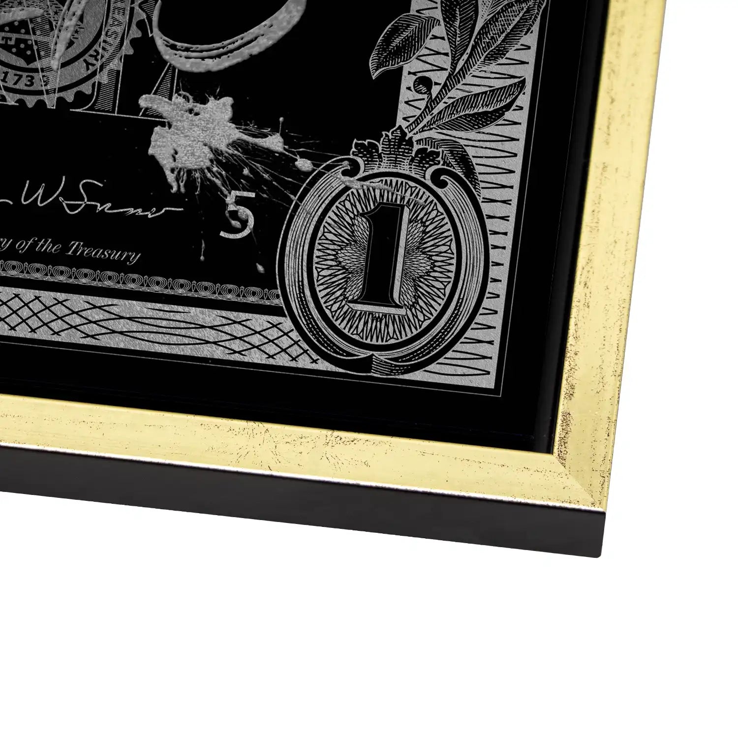 Monney Never Sleeps Dollar Silver AluDibond Gebürstet - Alu Dibond Bild Gebürstet