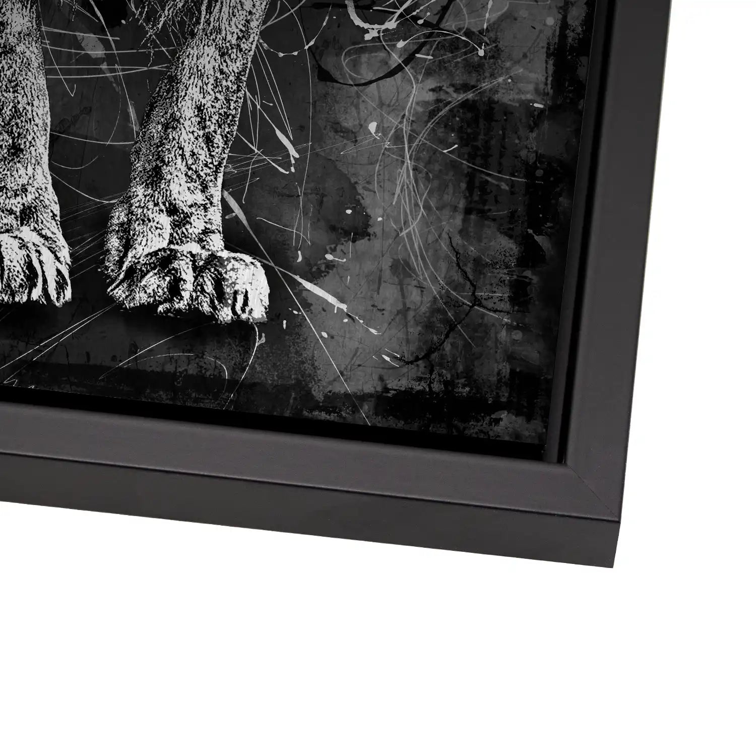 Löwe Abstrakt Black AluDibond Gebürstet - INGALERIE