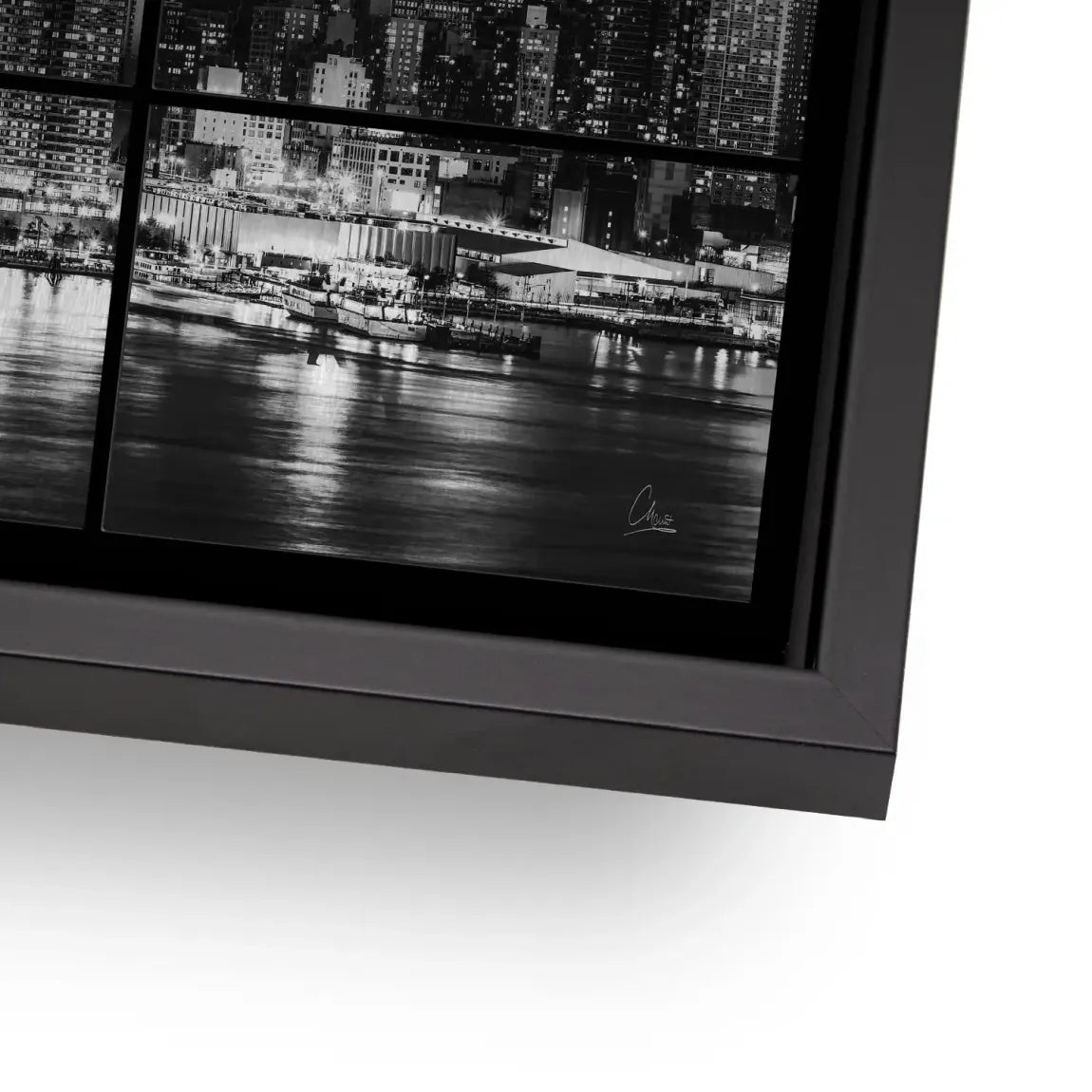 New York Black Skyline AluDibond Gebürstet