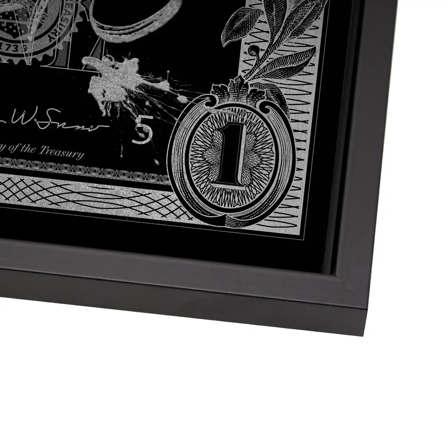 Monney Never Sleeps Dollar Silver AluDibond Gebürstet - Alu Dibond Bild Gebürstet