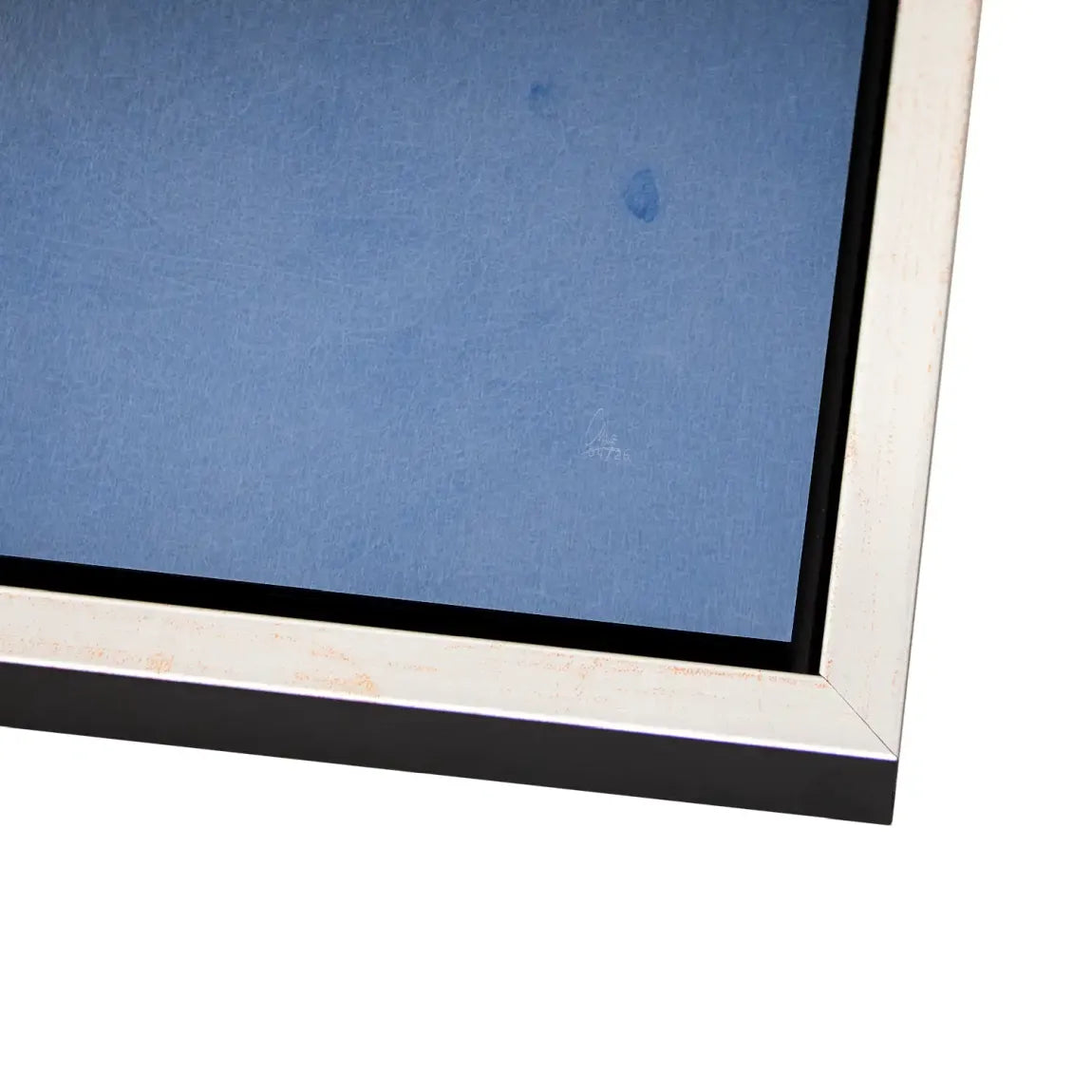 Blaue Geometrie Aluminiumbild gebürstet