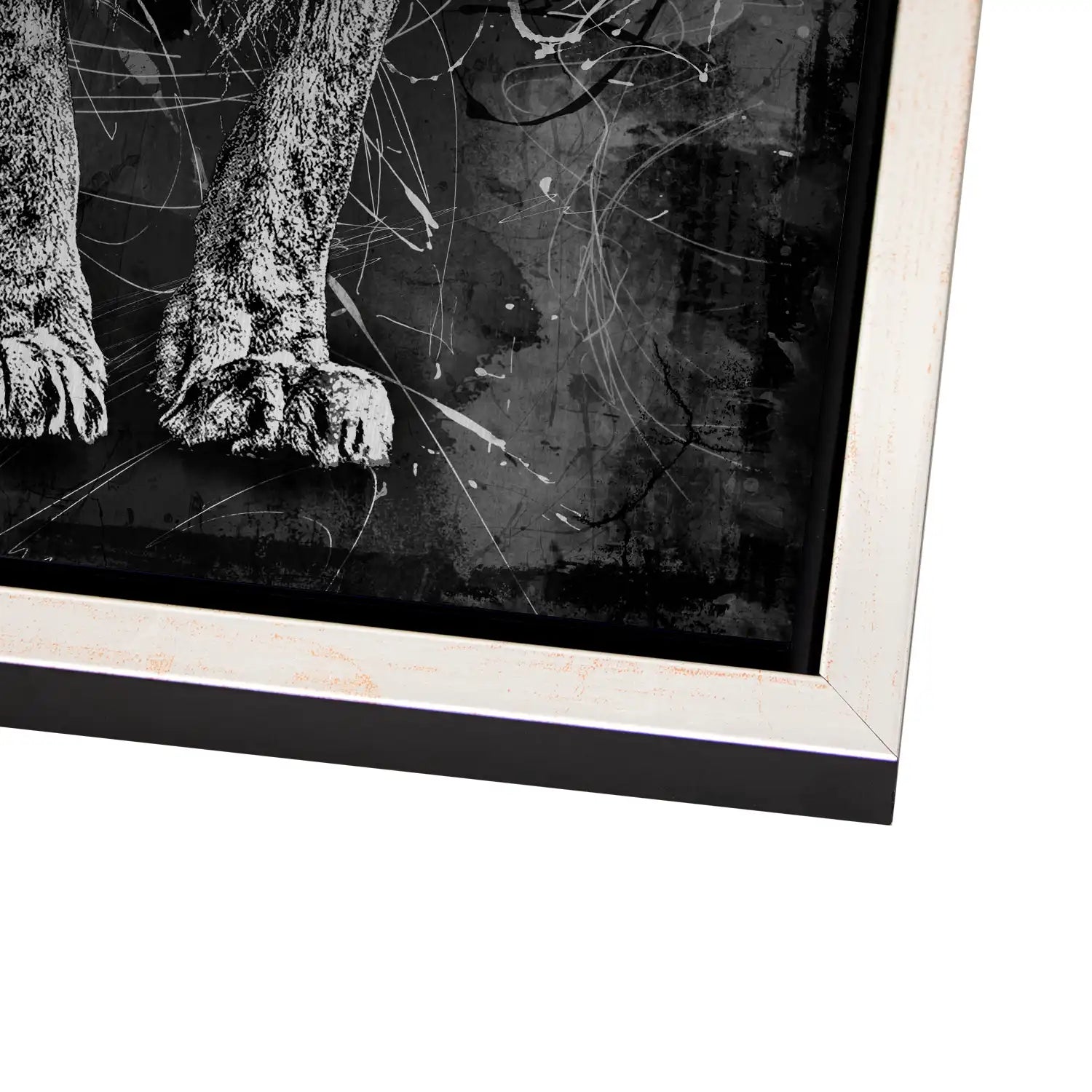 Löwe Abstrakt Black AluDibond Gebürstet - INGALERIE