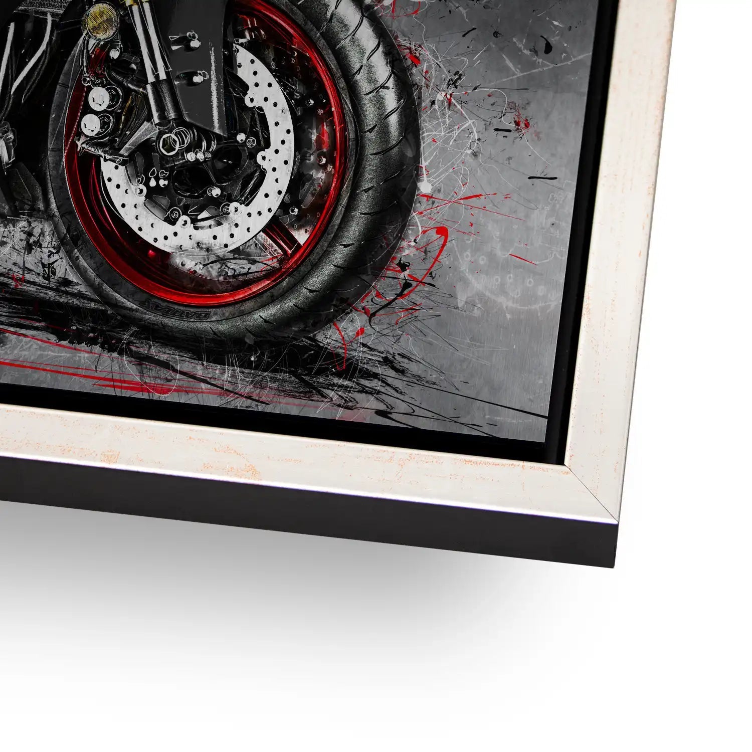 Yamaha R6 Abstrakt Black AluDibond Gebürstet - INGALERIE