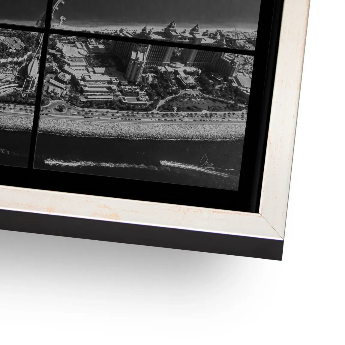 Palm View Dubai Noir AluDibond Gebürstet