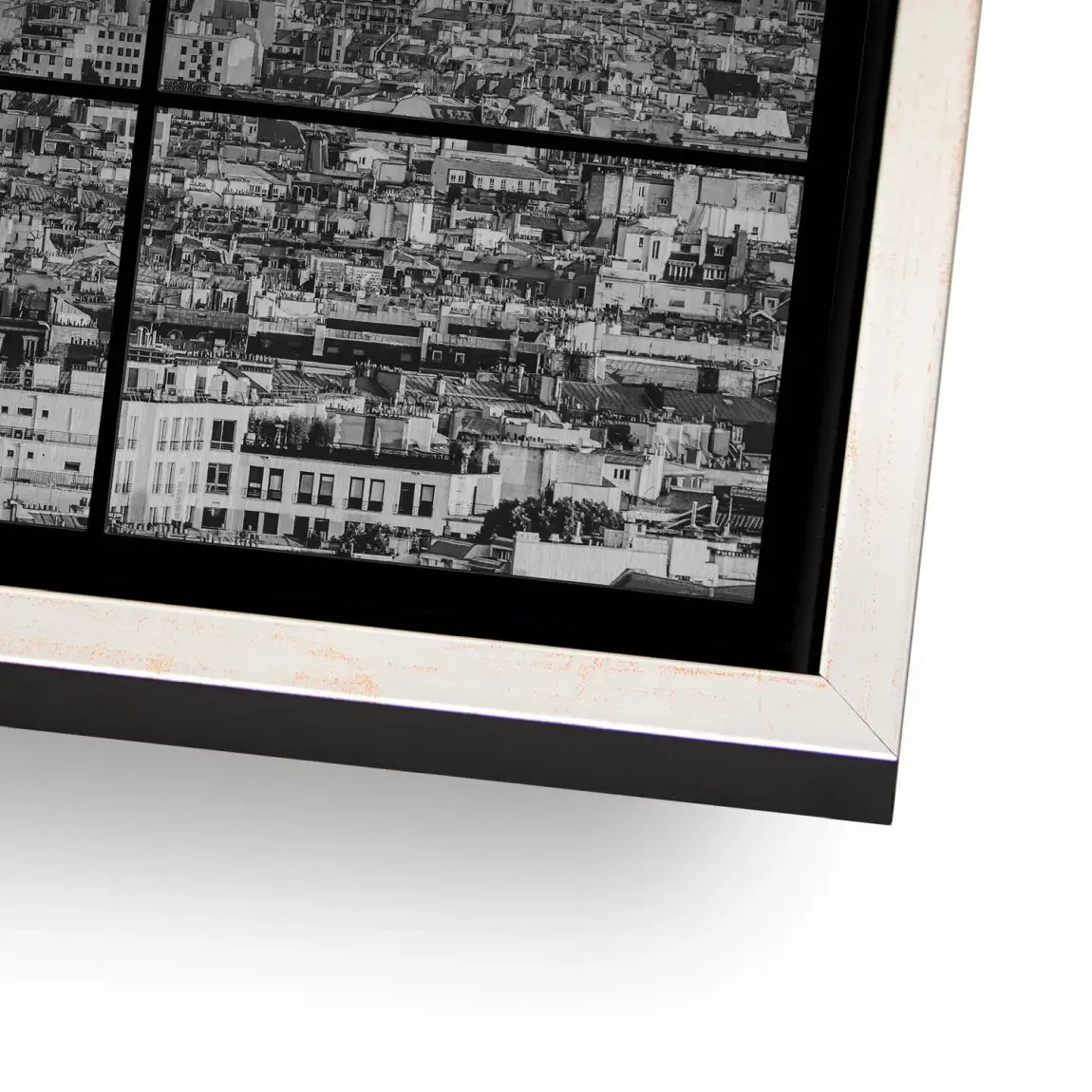 Paris Skyline Black and White AluDibond Gebürstet