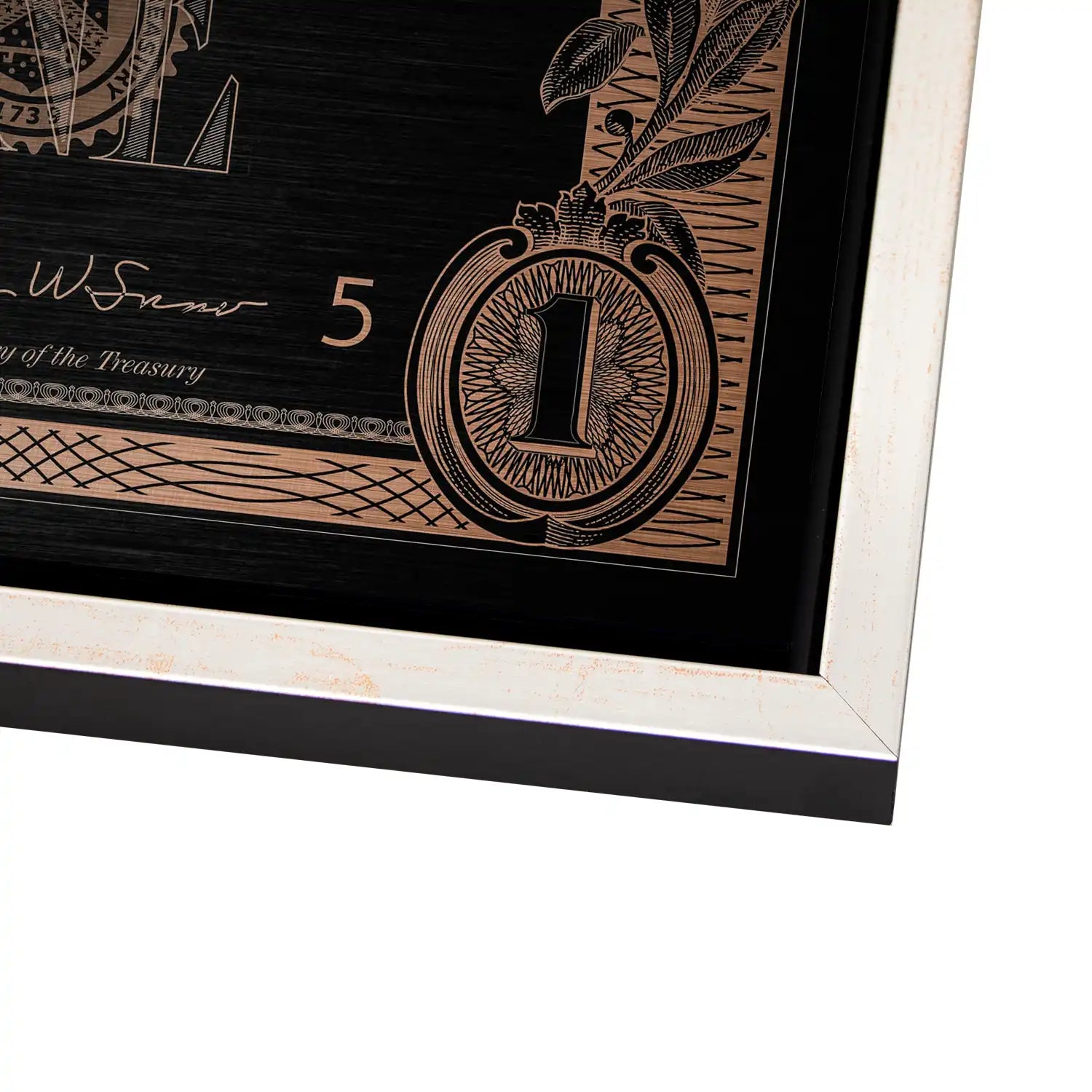 One Dollar Bronze Style AluDibond Gebürstet - Alu Dibond Bild Gebürstet
