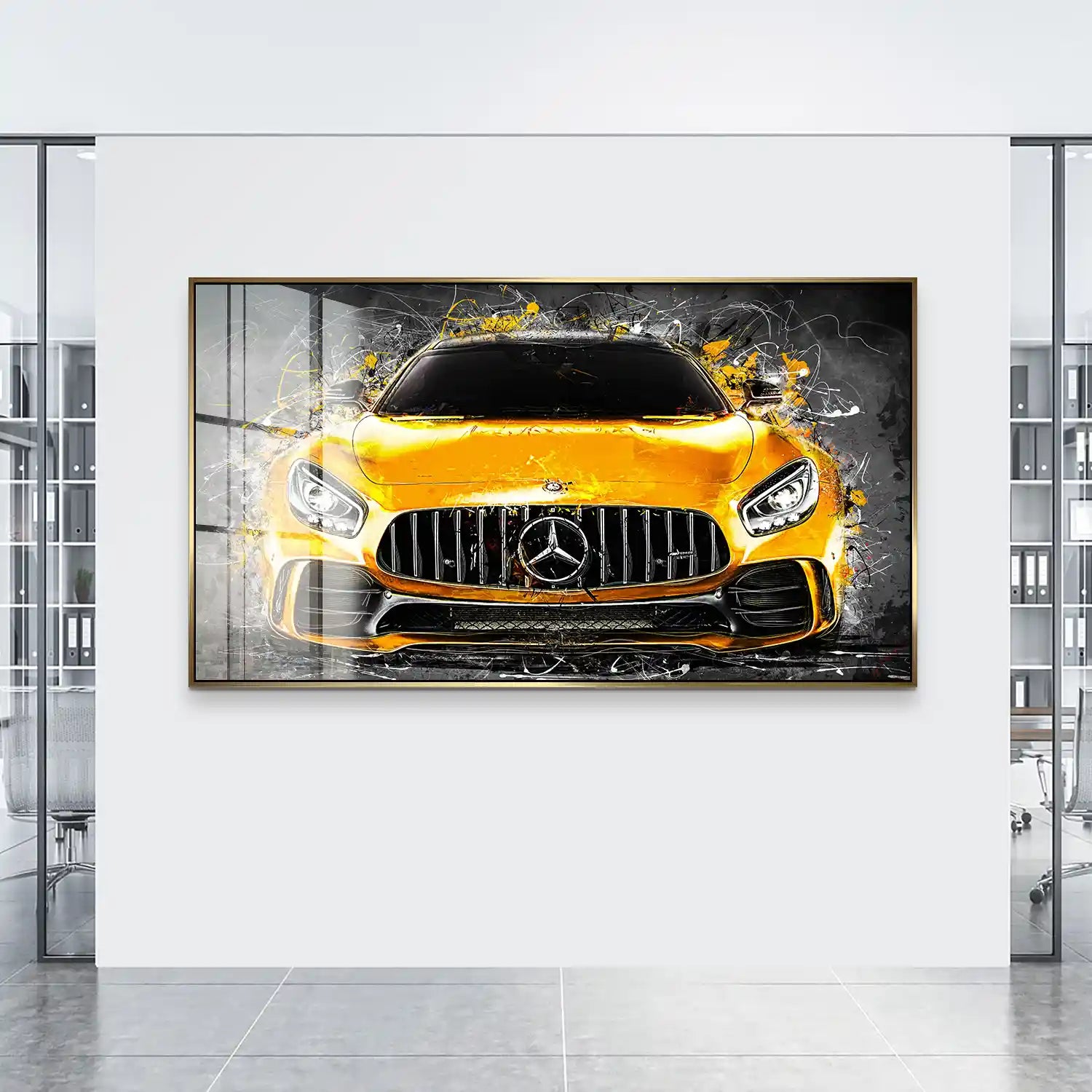 Mercedes AMG GT Yellow Style Acrylglas Bild INGALERIE