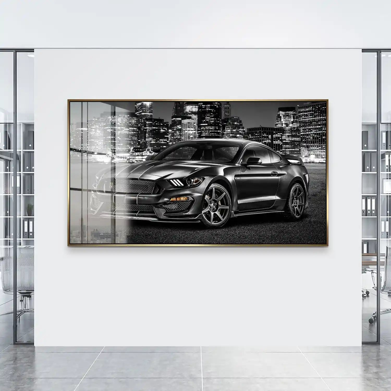 Ford Mustang Black City Acrylglas Bild INGALERIE