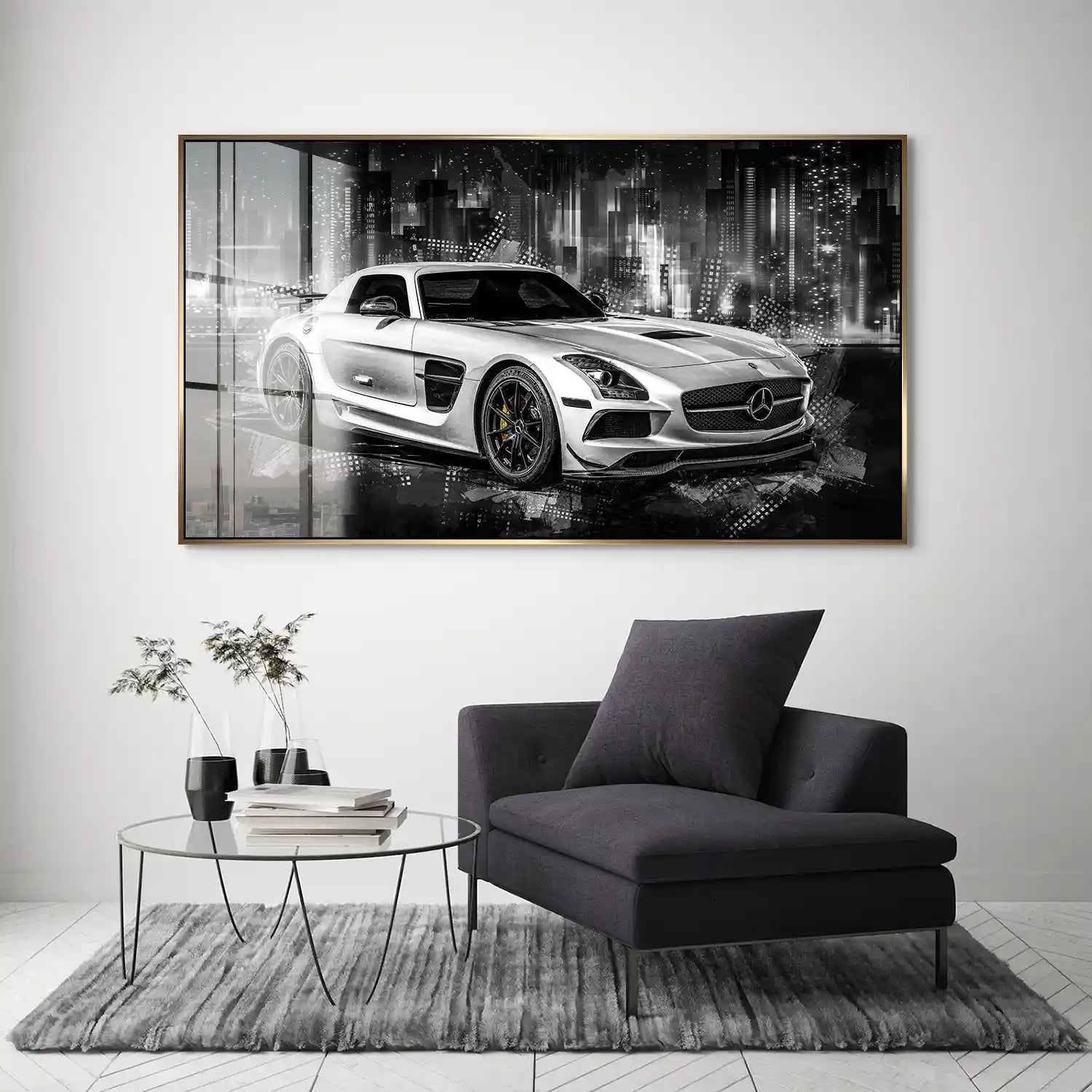 Mercedes SLS City Style Acrylglas Bild INGALERIE