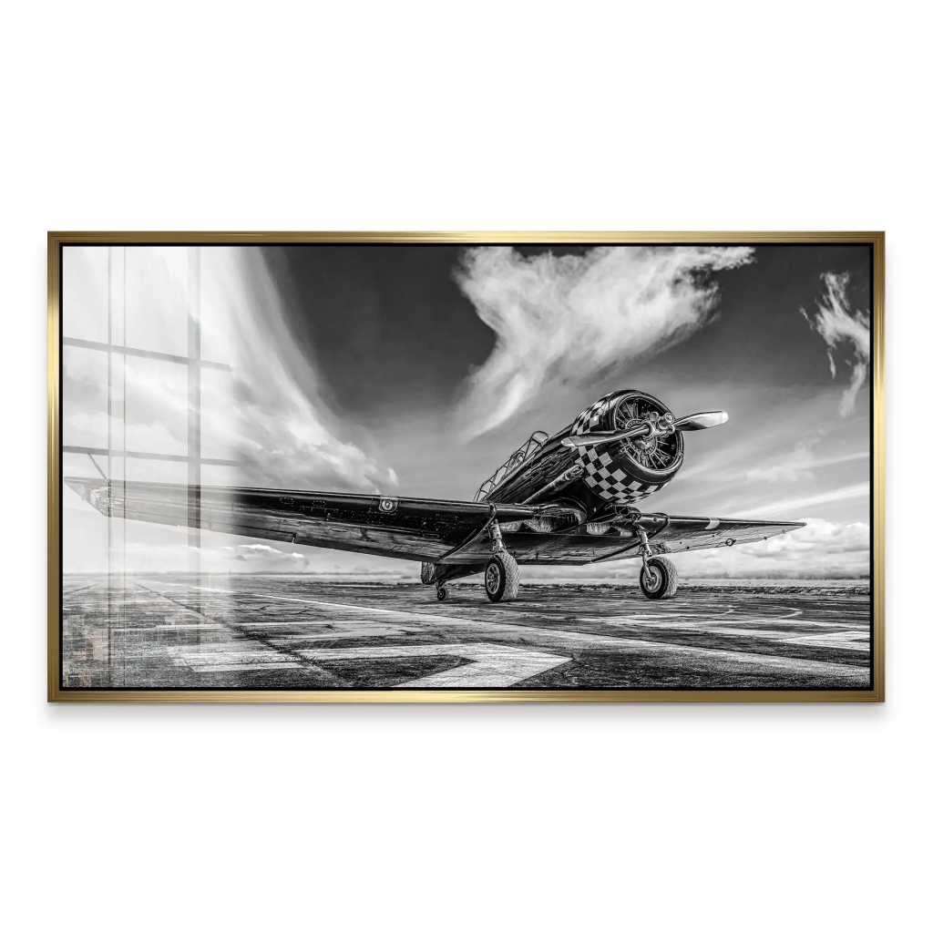 Retro Propeller Flugzeug Acrylglas Bild INGALERIE