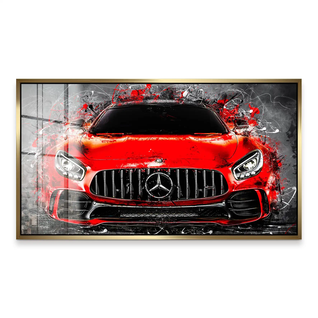 Mercedes AMG GT Abstrakt Rot Acrylglas Bild INGALERIE