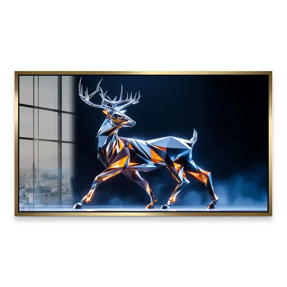 Kristall Hirsch Acrylglas Bild