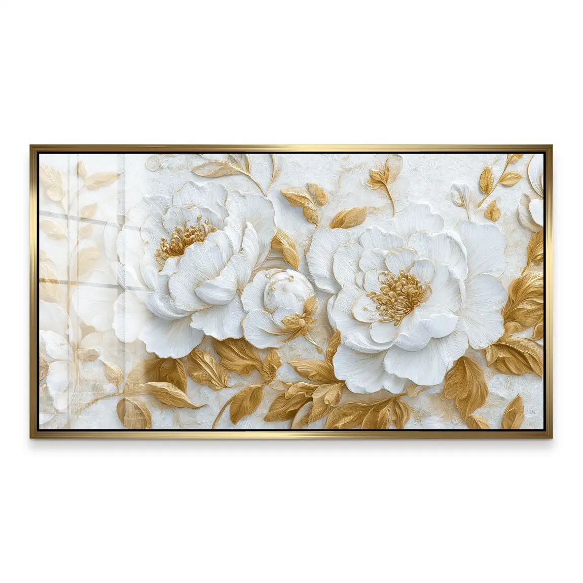 White Gold Rose Art Acrylglas Bild