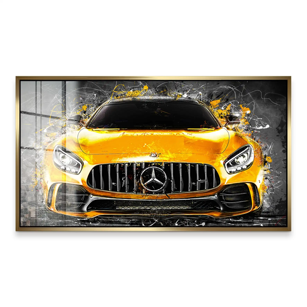 Mercedes AMG GT Yellow Style Acrylglas Bild INGALERIE