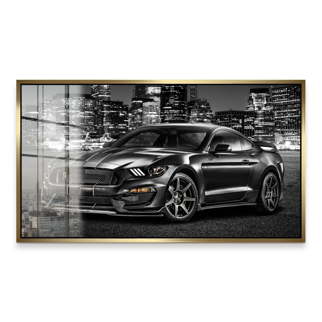 Ford Mustang Black City Acrylglas Bild INGALERIE