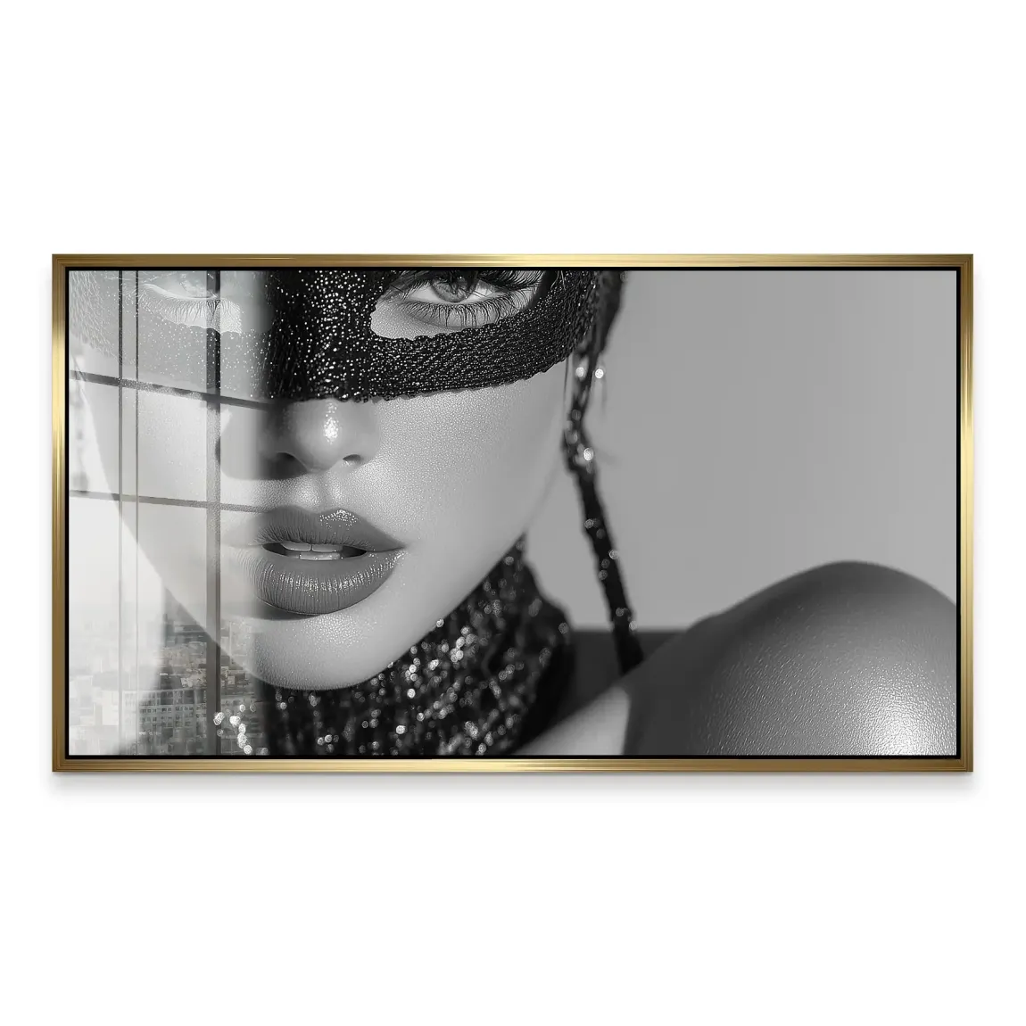 Masked Beauty Noir Art Acrylglas Bild