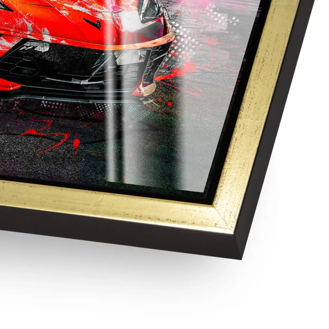 Corvette C8 Abstrak Red Style Acrylglas Bild INGALERIE
