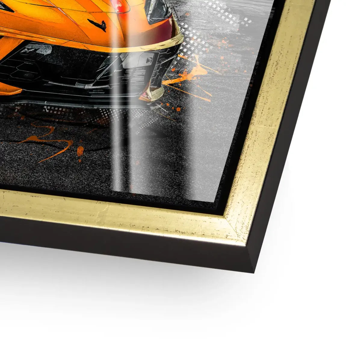 Corvette C8 Abstrak Orange Style Acrylglas Bild INGALERIE