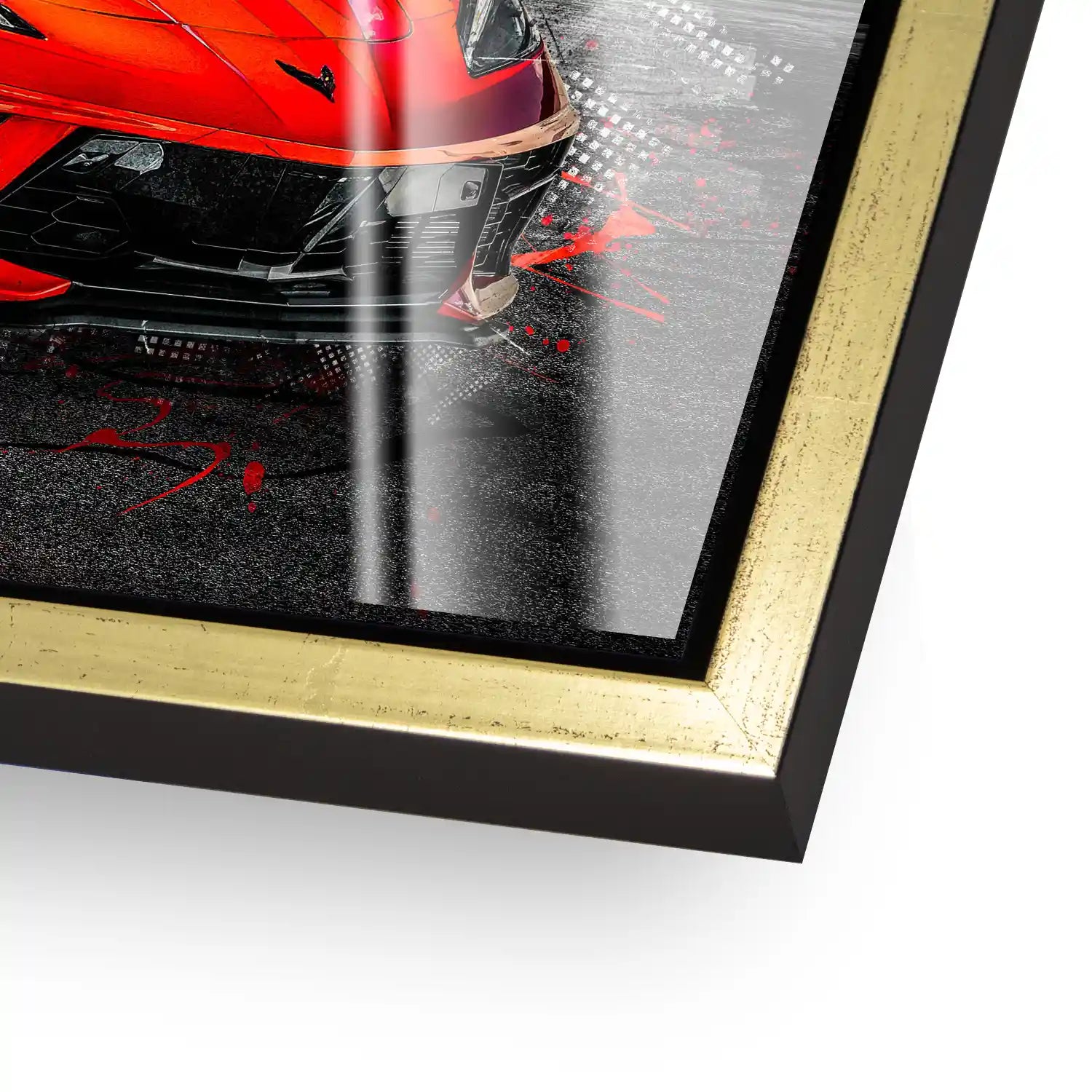 Corvette C8 Abstrakt Rot Acrylglas Bild INGALERIE