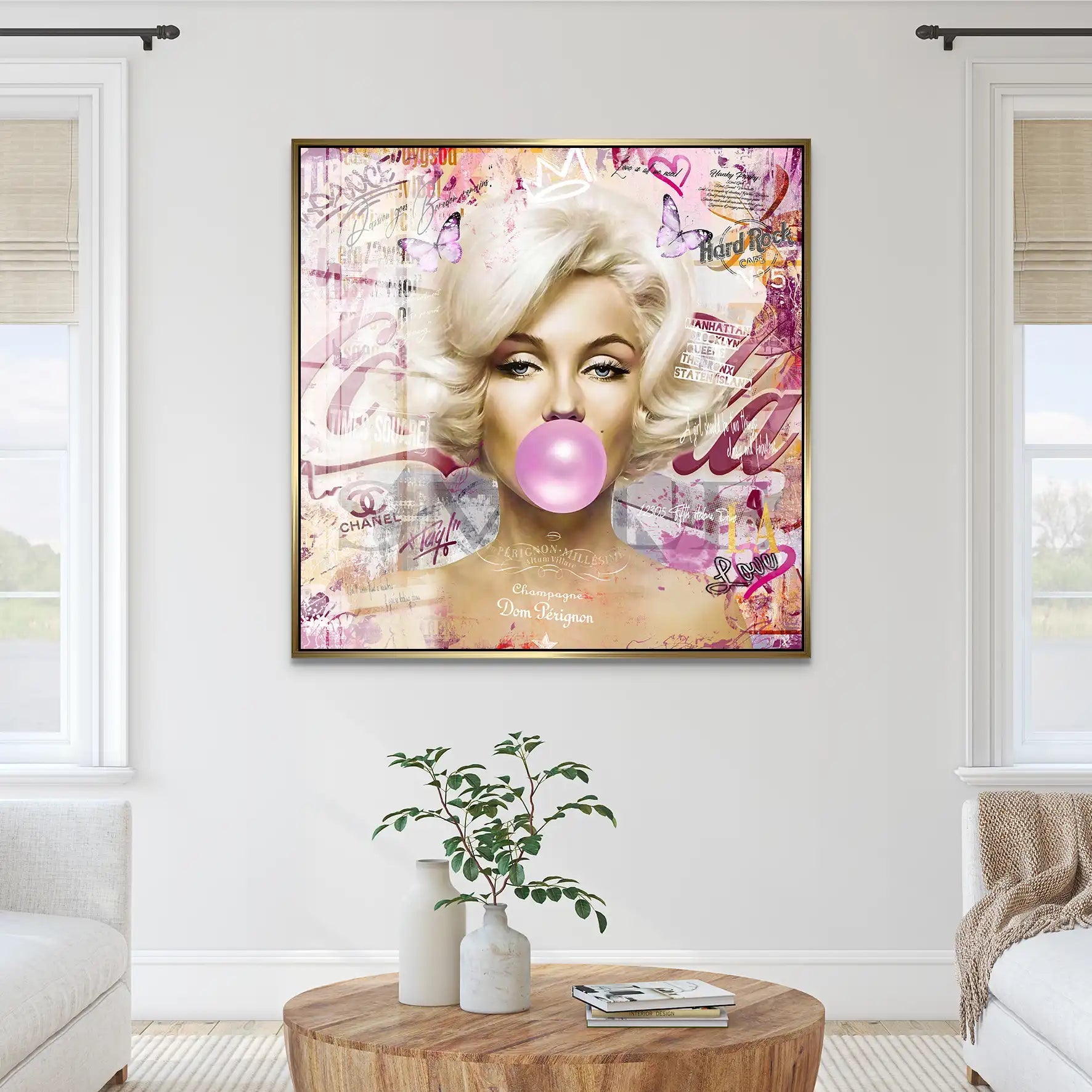 Marilyn Monroe Bubble Gum Pop Art Acrylglas Bild INGALERIE